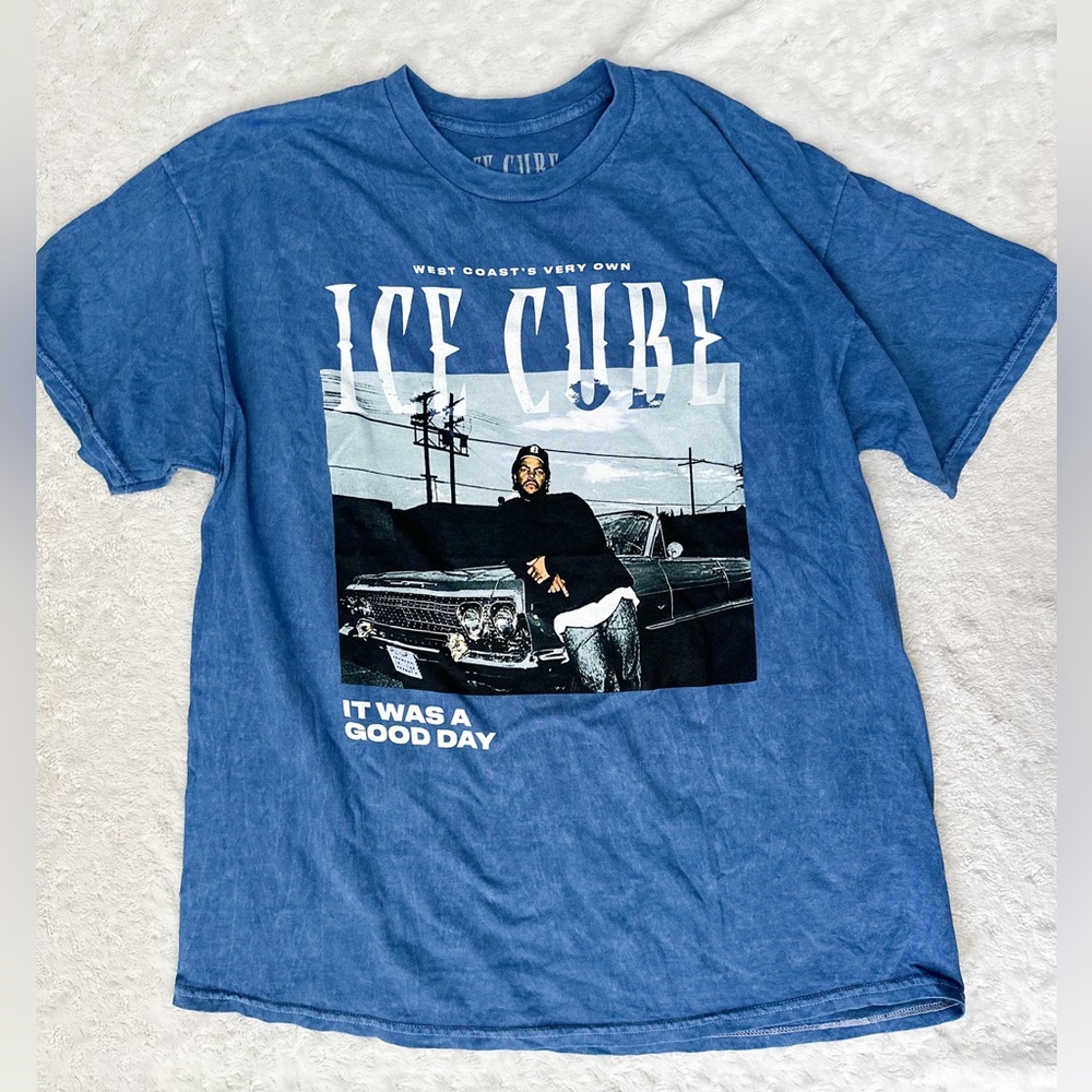 NWOT- ICE CUBE It Was A Good Day Vintage Wash Unisex Band Tee Shirt